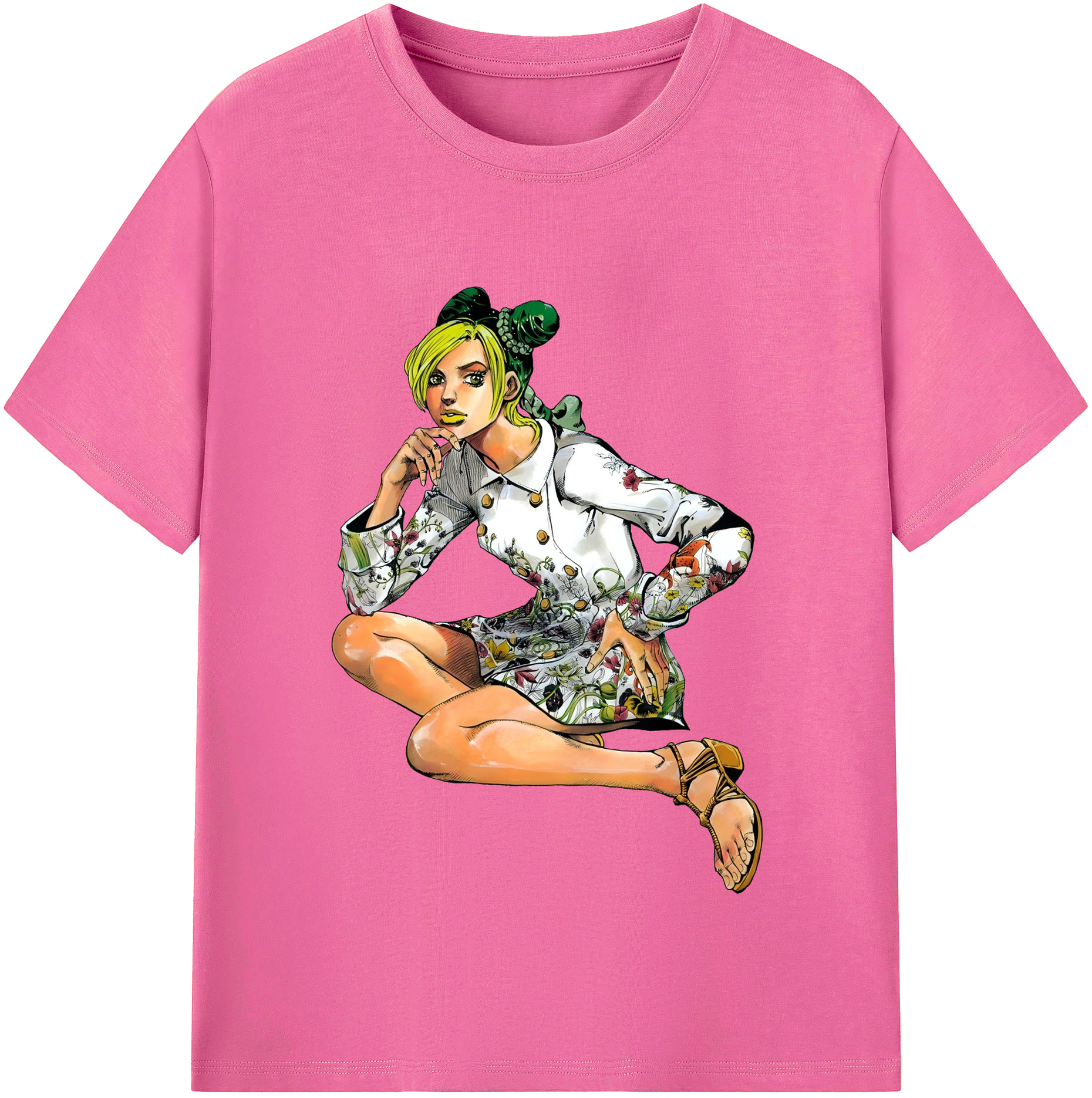 （画像用） "ジョジョの奇妙な冒険 くうじょう ジョリーン JoJo's Bizarre Adventure Jolyne Cujoh " レディースカジュアルプリントTシャツ（綿100％）